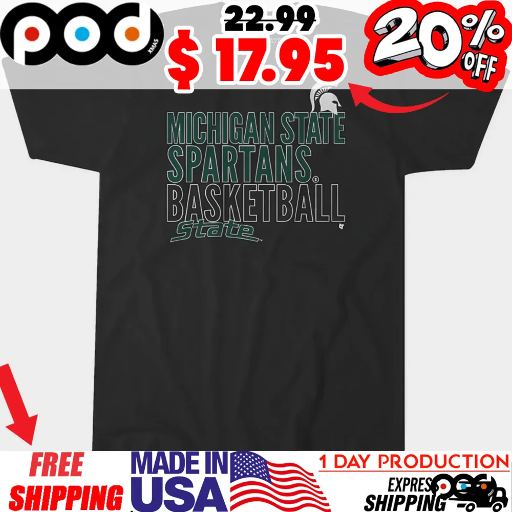 Michigan State Spartans Basketball State Text Logo Overlay MSU Shirt Michigan State Spartans Basketball State Text Logo Overlay MSU Shirt
