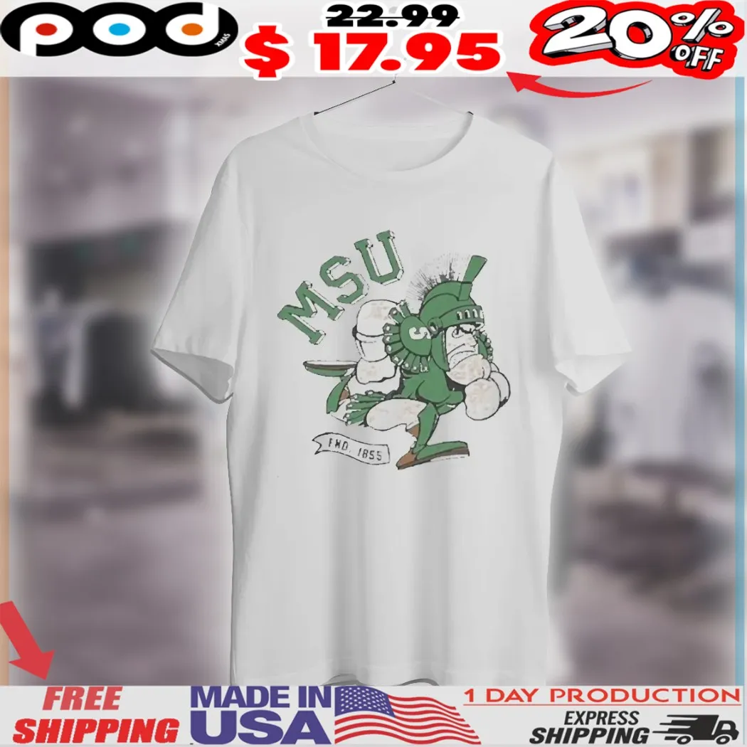 Michigan State Spartans Msu Running Sparty Fnd 1855 Mascot 2025 Shirt Michigan State Spartans Msu Running Sparty Fnd 1855 Mascot 2025 Shirt