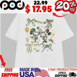 Mickey & Minnie’s St Patrick’s Day CelebrationIrish Luck & Cheerful Vibes Disney Shirt