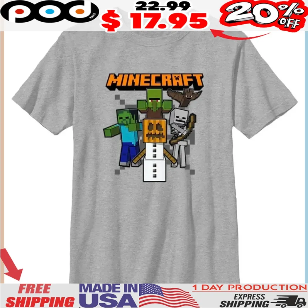 Minecraft Mad Engine Halloween Creeper and Mobs Shirt