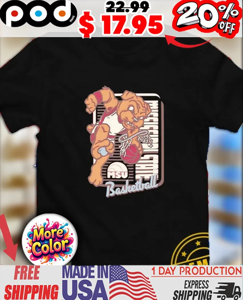 Mississippi State Bulldogs Basketball mascot dunk MSU shirt