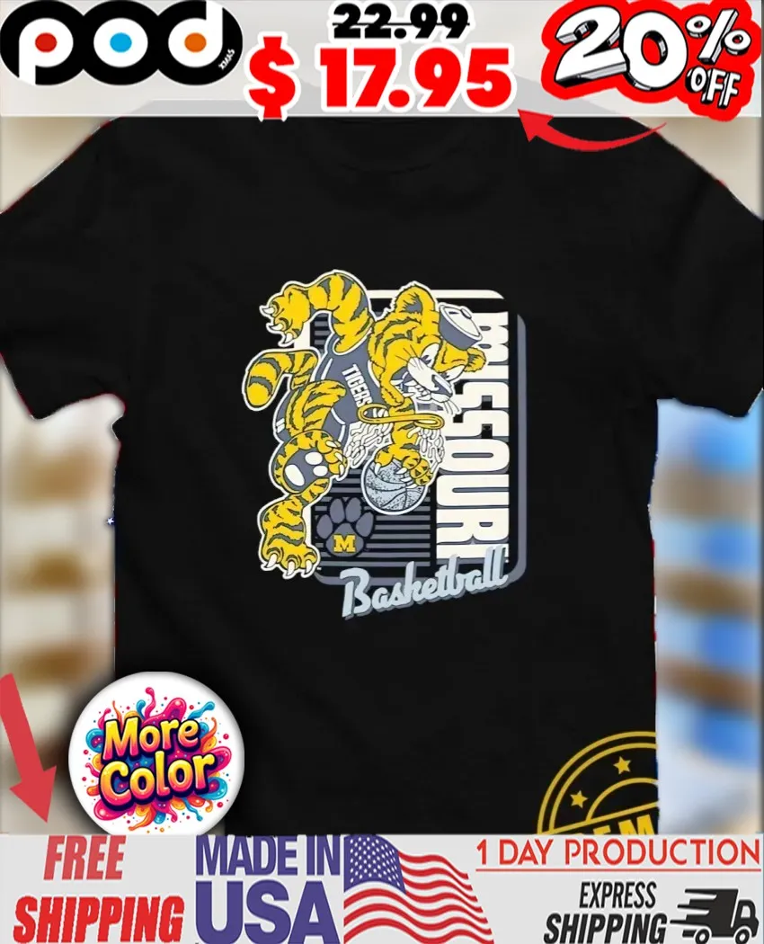 Missouri Tigers Basketball angry mascot dunk shirt