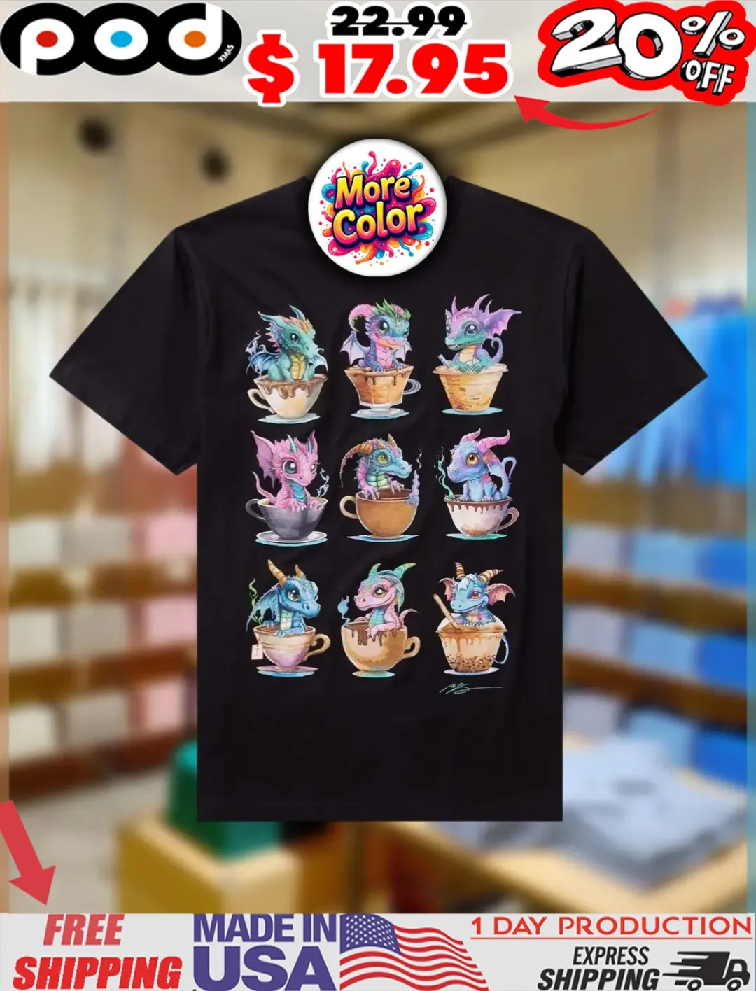 Teacup Dragons Girls Illustrations Shirt