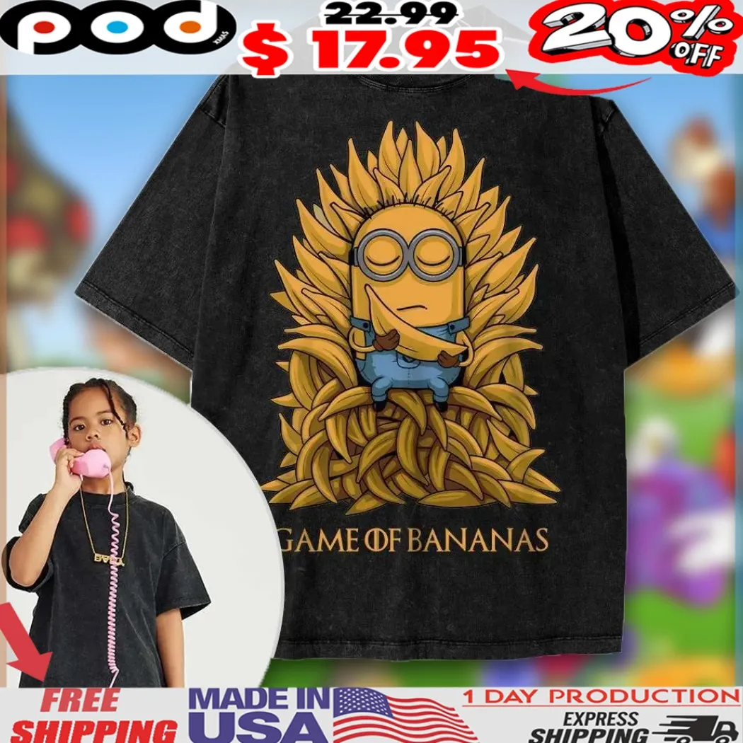 Minions Game Of Banana Game Of Throne Parody Animated For Kids Shirt