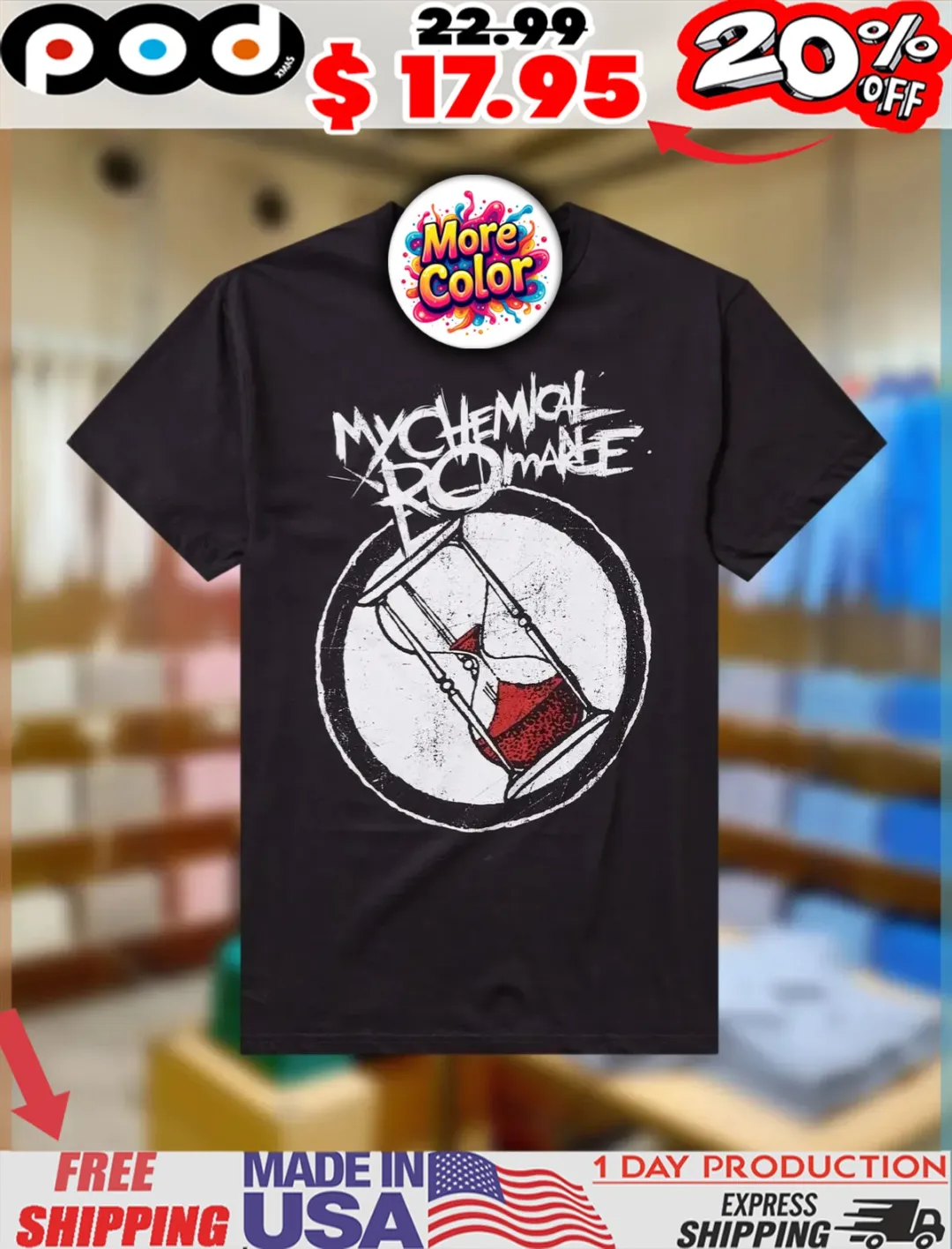 My Chemical Romance Blood Hourglass Vintage Style Shirt