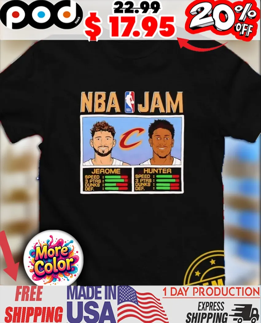 NBA Jam Cleveland Cavaliers Ty Jerome and De’Andre Hunter shirt