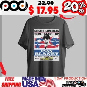 Nascar Ryan Blaney and The 12 Team Circuit of The Americas sunday march 02 2025 Tour Road Course poster shirt