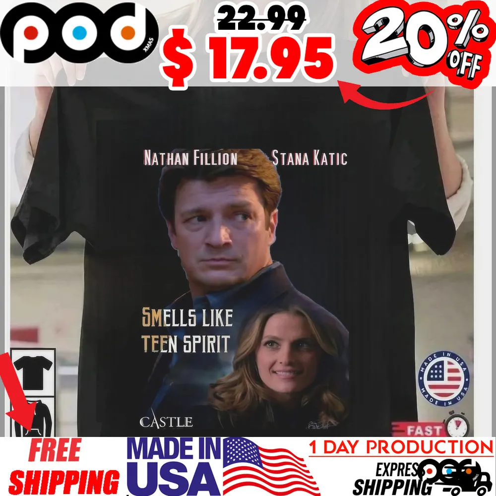 Nathan Fillion Stana Katic Smells Like Teen Spirit Castle Shirt
