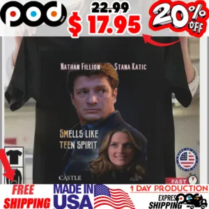 Nathan Fillion Stana Katic Smells Like Teen Spirit Castle Shirt
