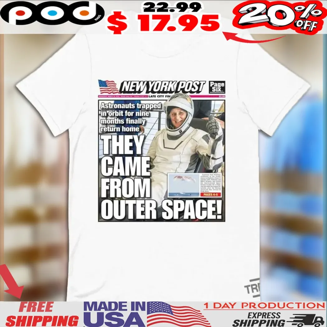 New York Post Astronauts Trapped They Come From Outer Space Poster Shirt New York Post Astronauts Trapped They Come From Outer Space Poster Shirt