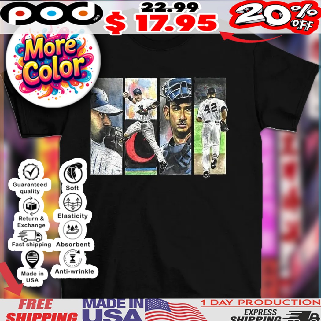 New York Yankees The Core Four collage art shirt
