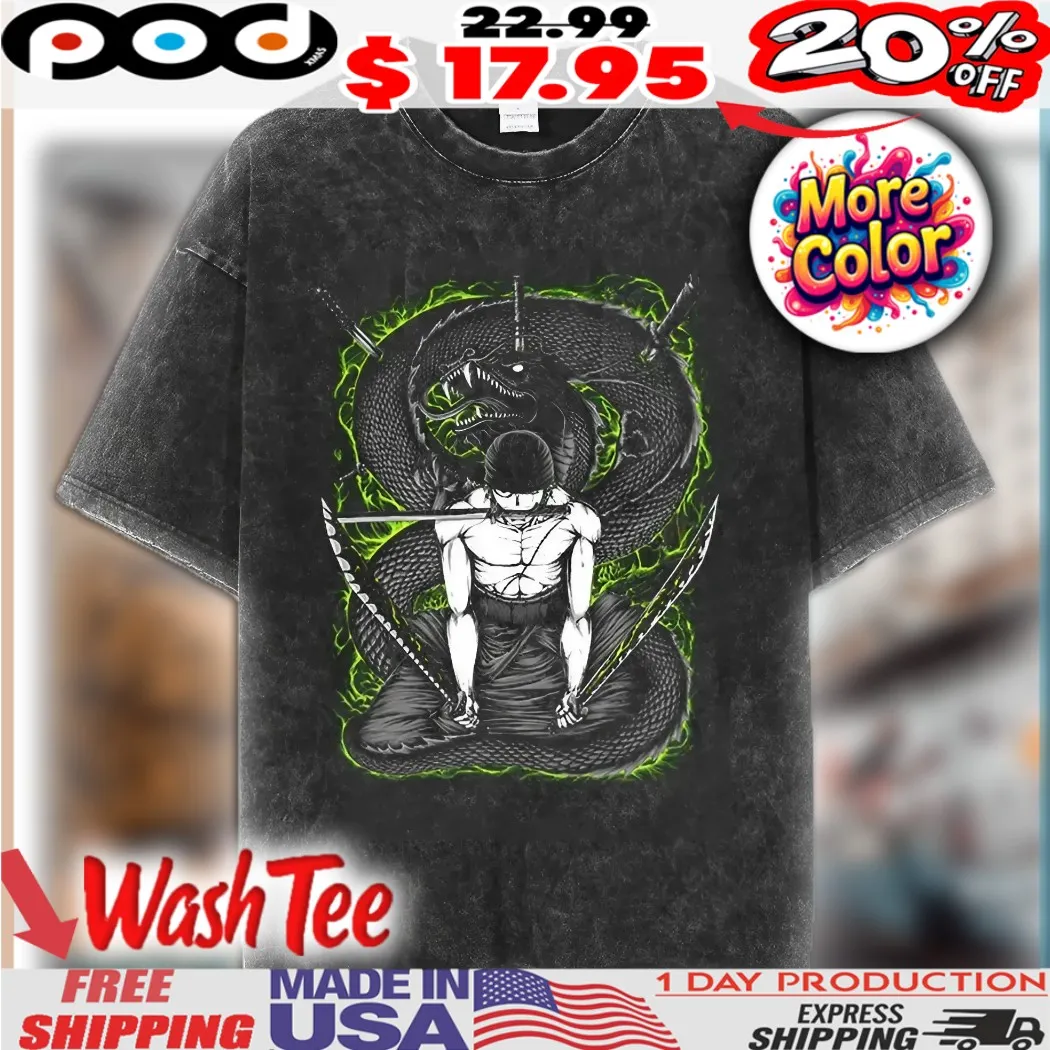 One Piece Zoro 3-sword Style Anime Shirt