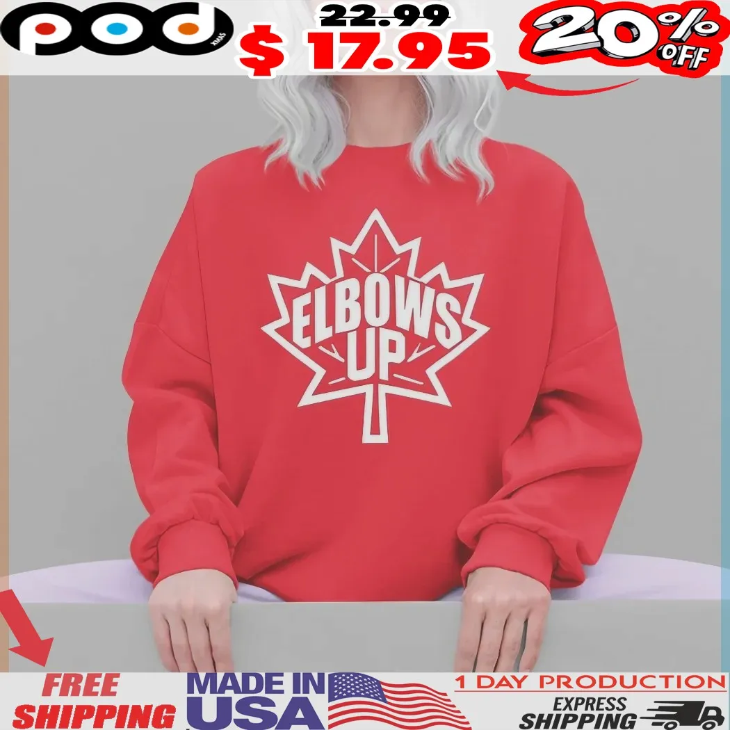 Peace Love Canada Elbows Up Maple Leaf Shirt