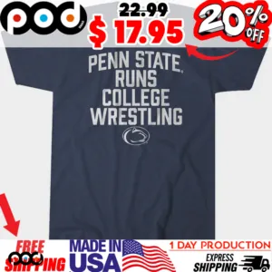 Penn State Runs College Wrestling Lion Logo Shirt
