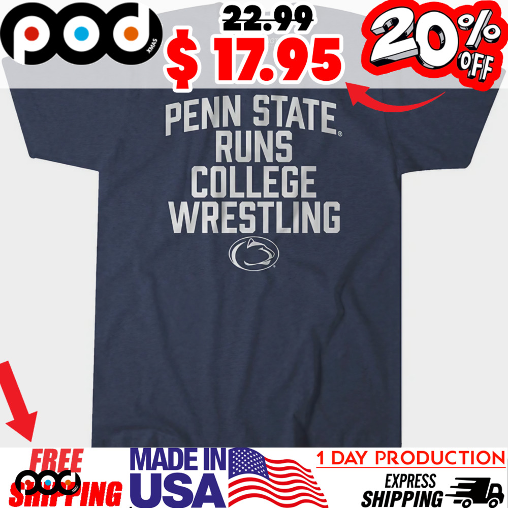 Penn State Runs College Wrestling Lion Logo Shirt