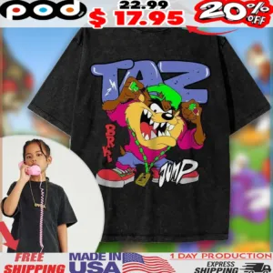 Tasmanian Devil Taz Brkl Jump Looney Tunes Cartoon For Kids Shirt