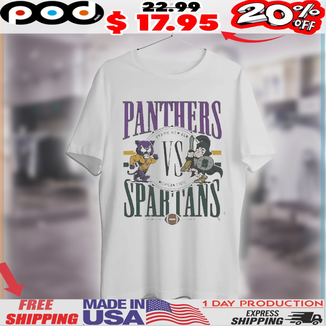 Prairie View A&M Panthers Vs Michigan State Spartans Commemorative Mascot American Football Shirt