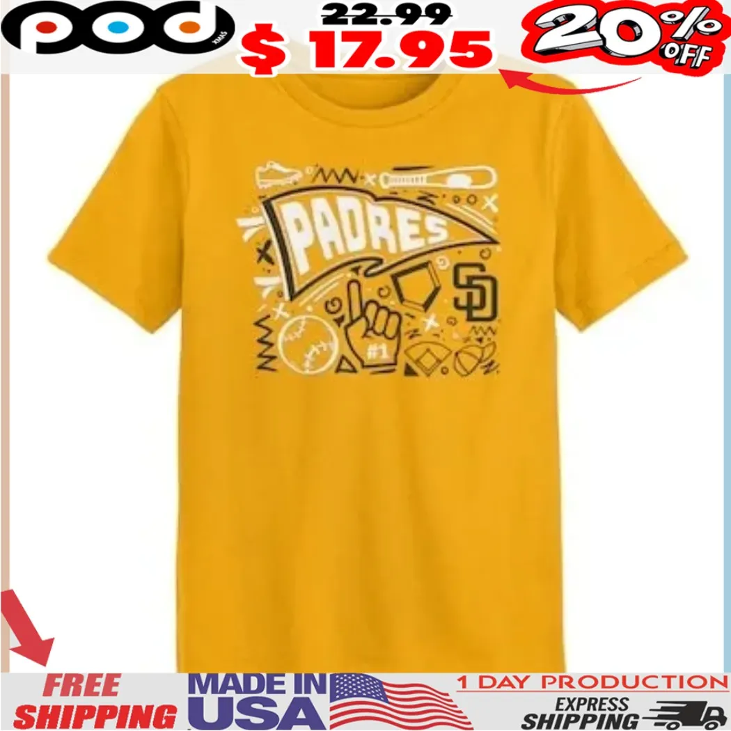 Preschool San Diego Padres Gold Ball Park Fun Shirt