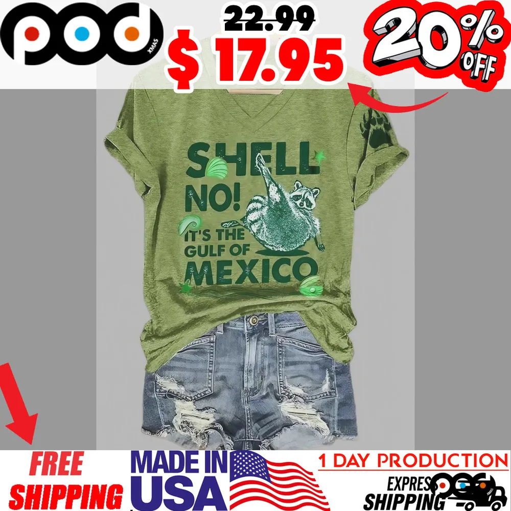 Raccoon Shell No It’s The Gulf Of Mexico Print Shirt
