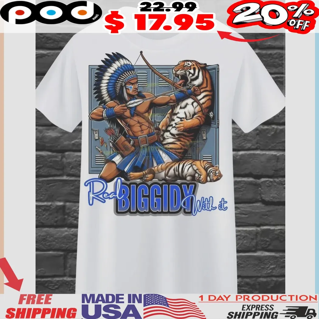 Real Biggidy With It Native Warrior Vs Tiger Graphic Shirt Real Biggidy With It Native Warrior Vs Tiger Graphic Shirt