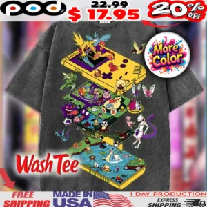 Retro Pokémon Style Game Boy Pixel Art Gamer & Anime Fan Shirt