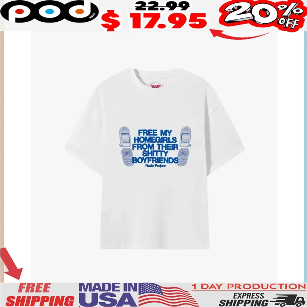 Retro Y2K FREE MY HOMEGIRLS FROM THEIR SHITTY BOYFRIENDS Funny Aesthetic Graphic Shirt