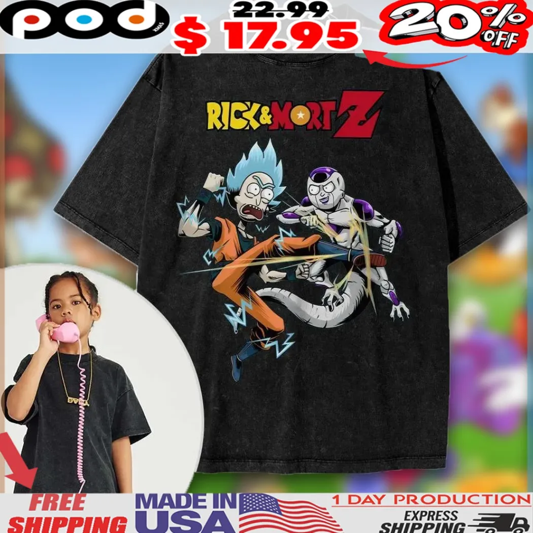 Rick and Morty Dragon Ball Z Animated For Kids Shirt