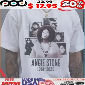 Rip Angie Stone 1961 2025 Paradise Retro Singer Shirt