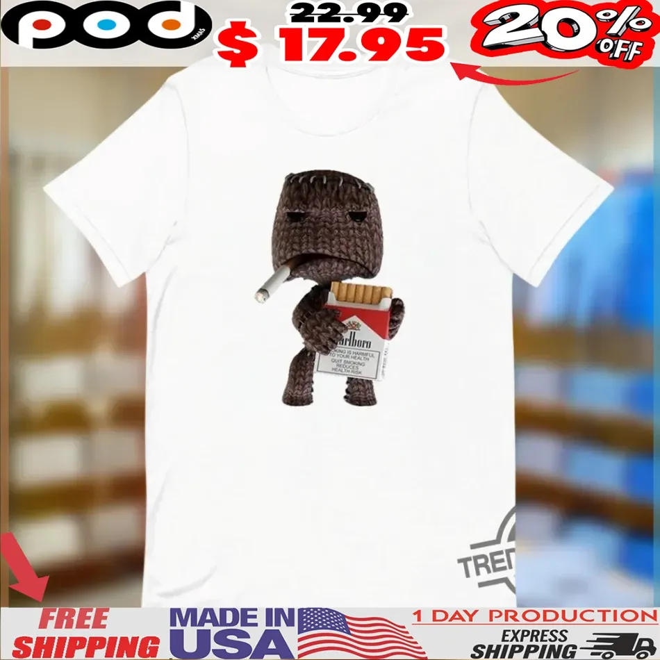 Sackboy Smoking Marlboro Shirt Sackboy Smoking Marlboro Shirt