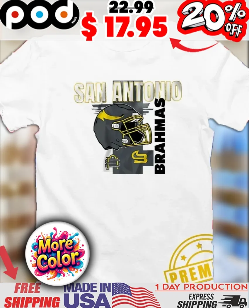 San Antonio Brahmas helmet frame logo shirt