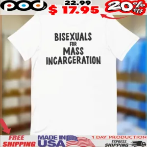 Sarah Sherman Wearing Bisexuals For Mass Incarceration Shirt