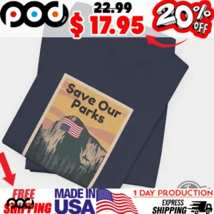Save Our Parks Yosemite Protest Tee El Capitan Distress Flag Shirt