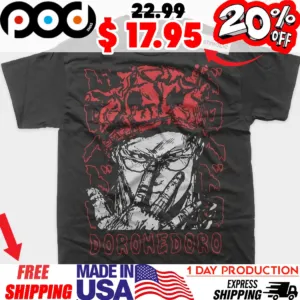 Shin Dorohedoro Glasses Push Pose Retro Japanese Manga Graphic Shirt