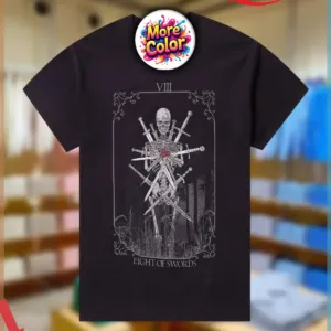 Skeleton Eight Of Swords Tarot Card Vintage Shirt