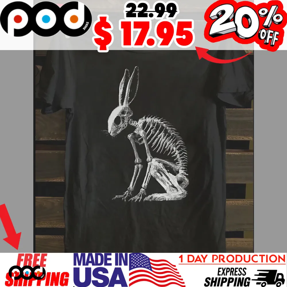 Skeleton Rabbit Bunny Dark Gothic Aesthetic Horror Shirt