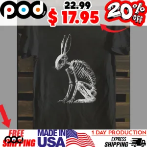 Skeleton Rabbit Bunny Dark Gothic Aesthetic Horror Shirt