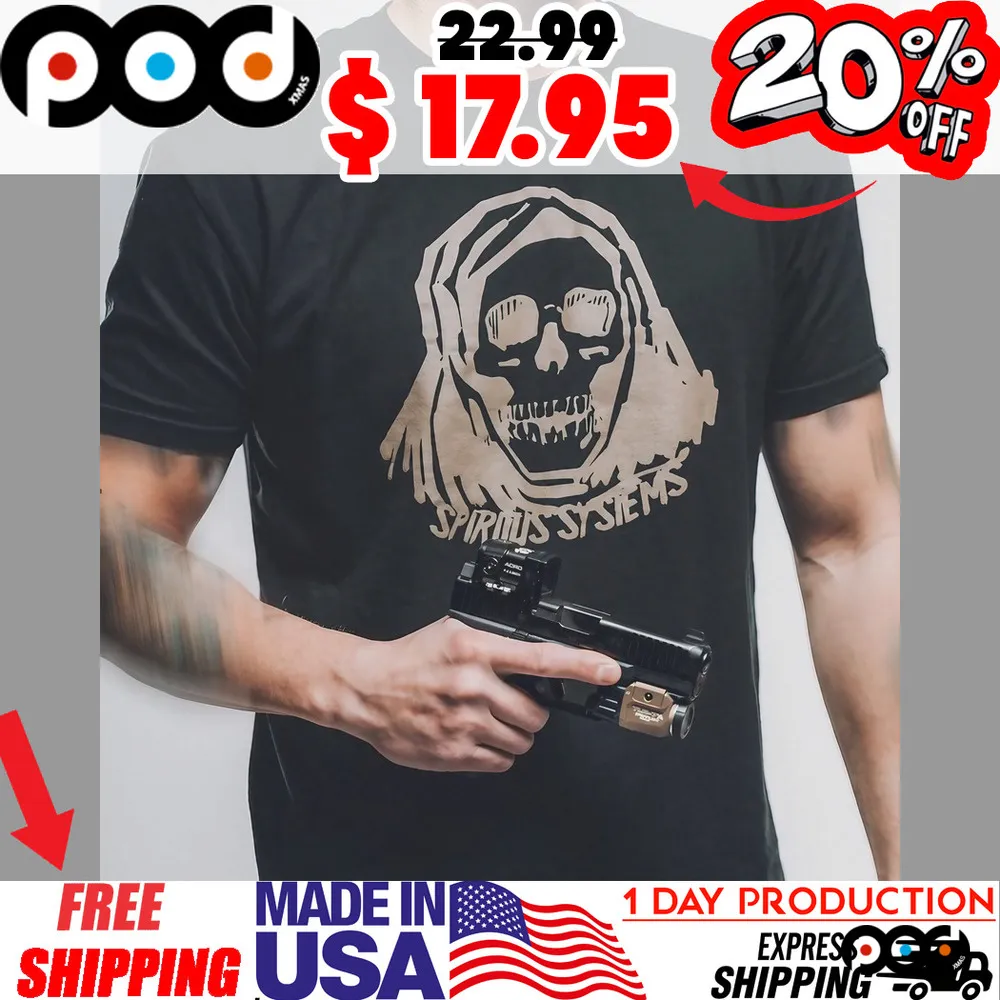 Skull Long Hair Spiritus Systems Horror Shirt