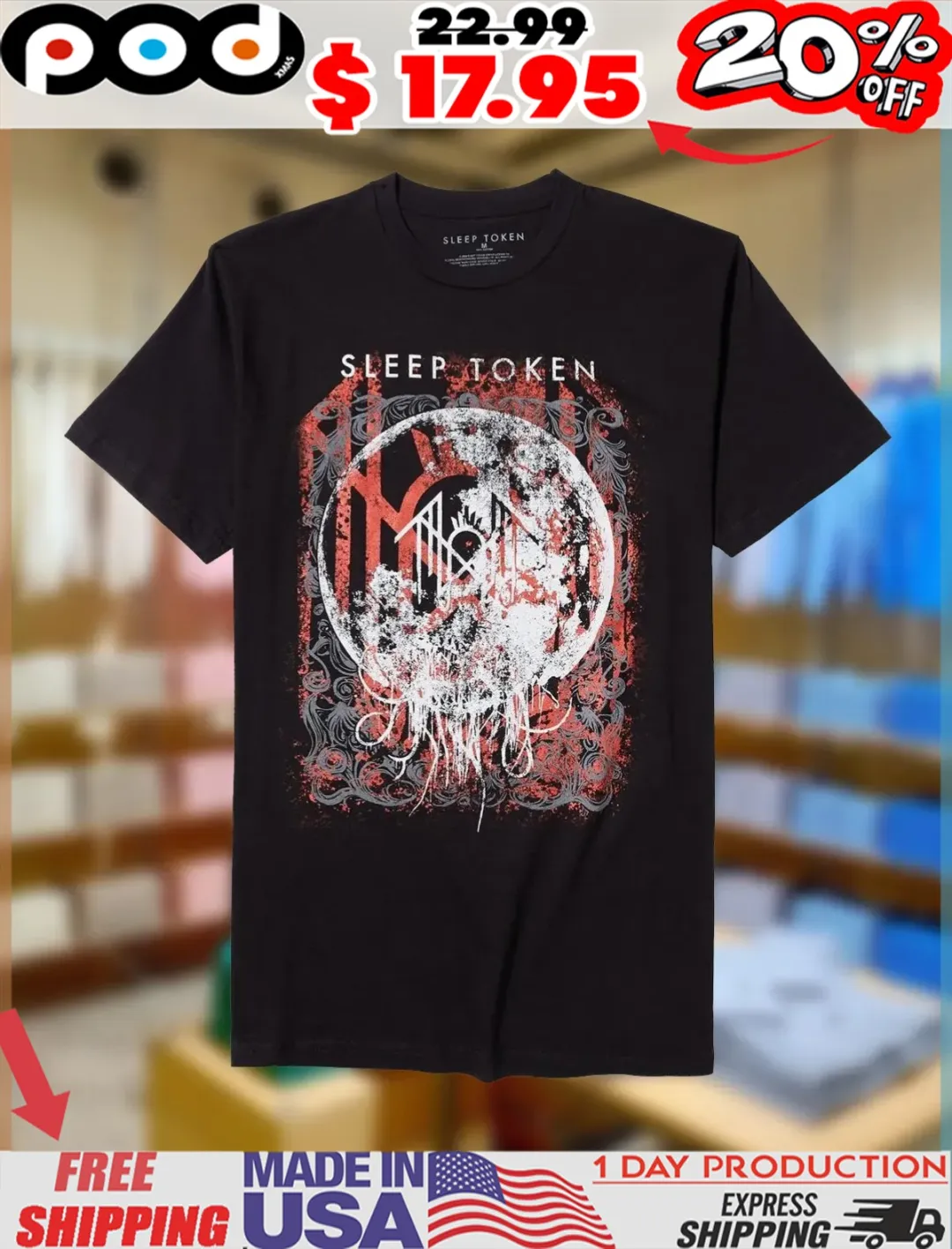 Sleep Token Eden Moon Filigree Streetwear Shirt