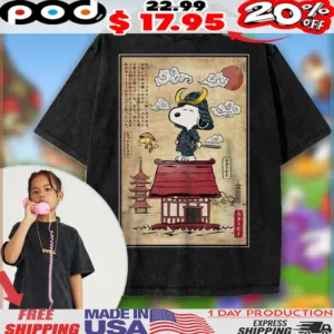 Snoopy For Peanuts Beagle Samurai in Japan Animated For Kids Shirt