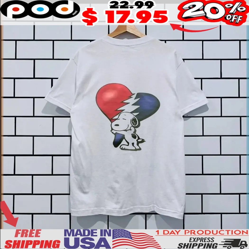 Snoopy Grateful Dead I Love Grateful Dead Broken Heart Shirts