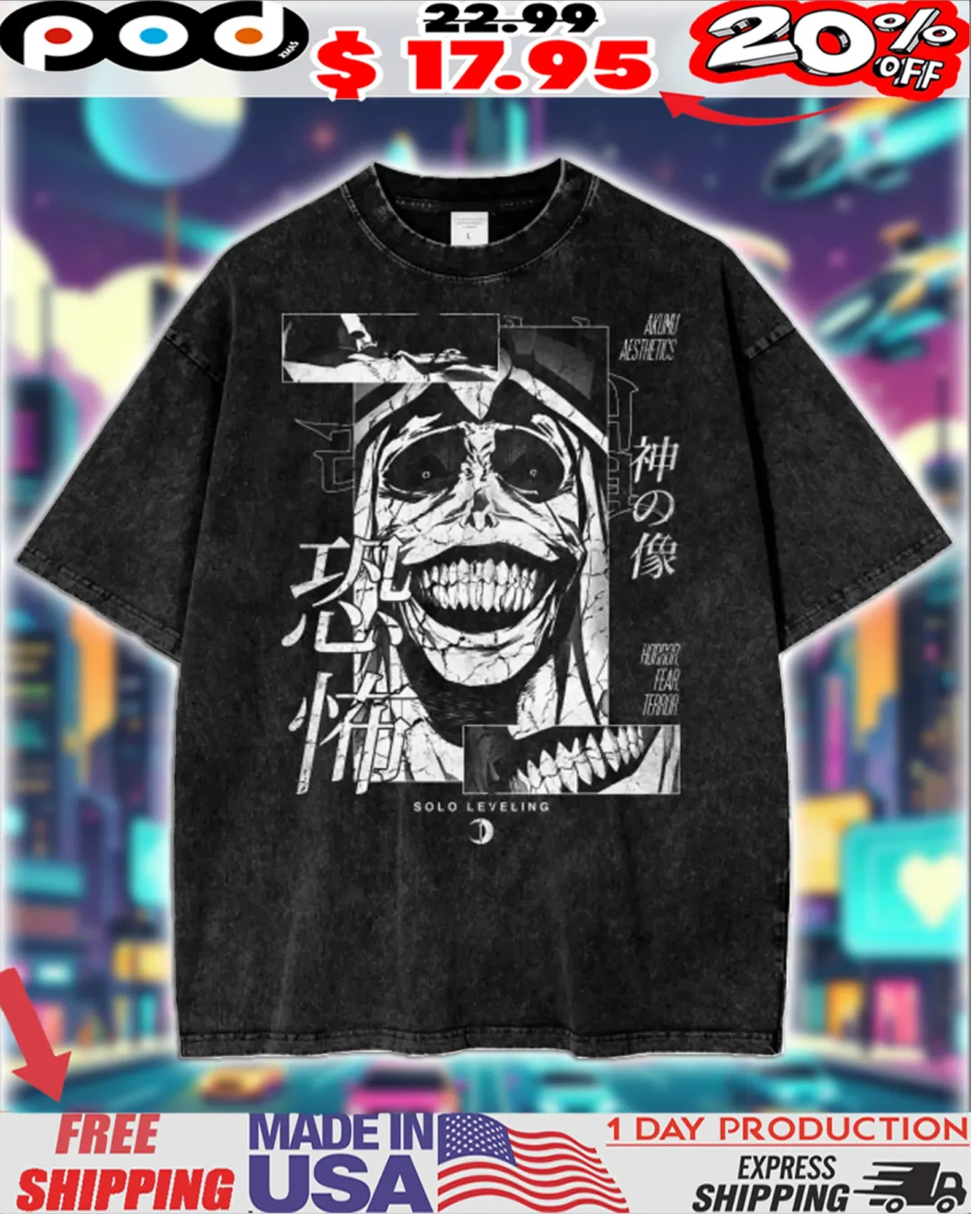 Solo Leveling 'Statue of god' Drawings Anime Shirt