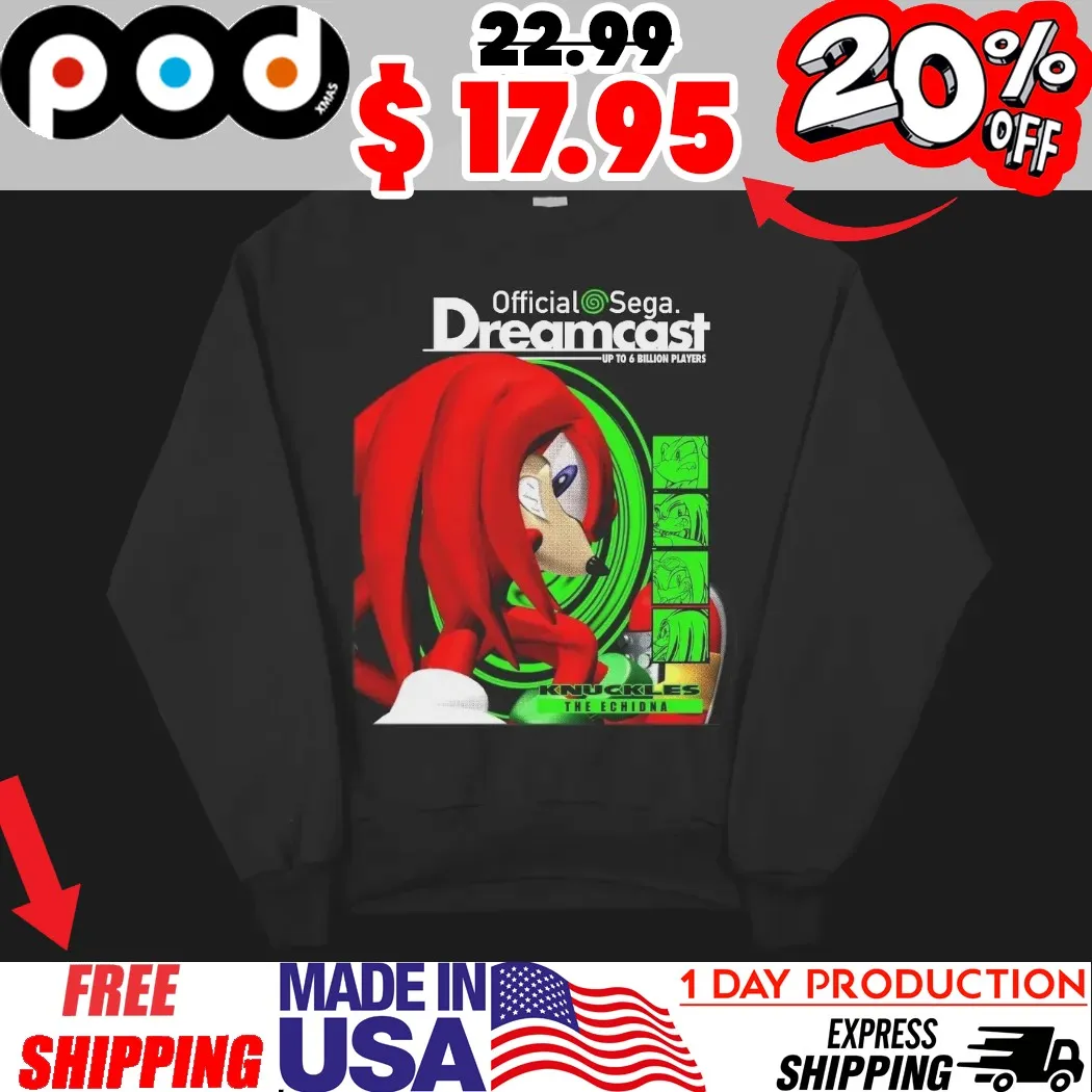Sonic Knuckles The Echidna Sega Dreamcast Shirt