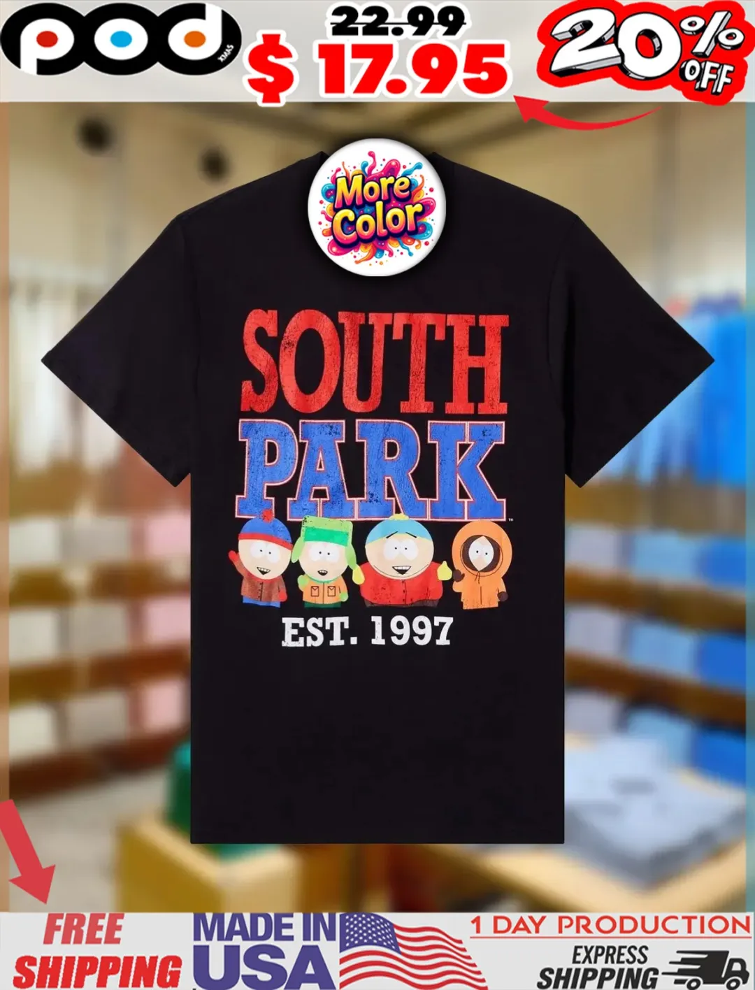 South Park Characters Est 1997 Vintage Shirt