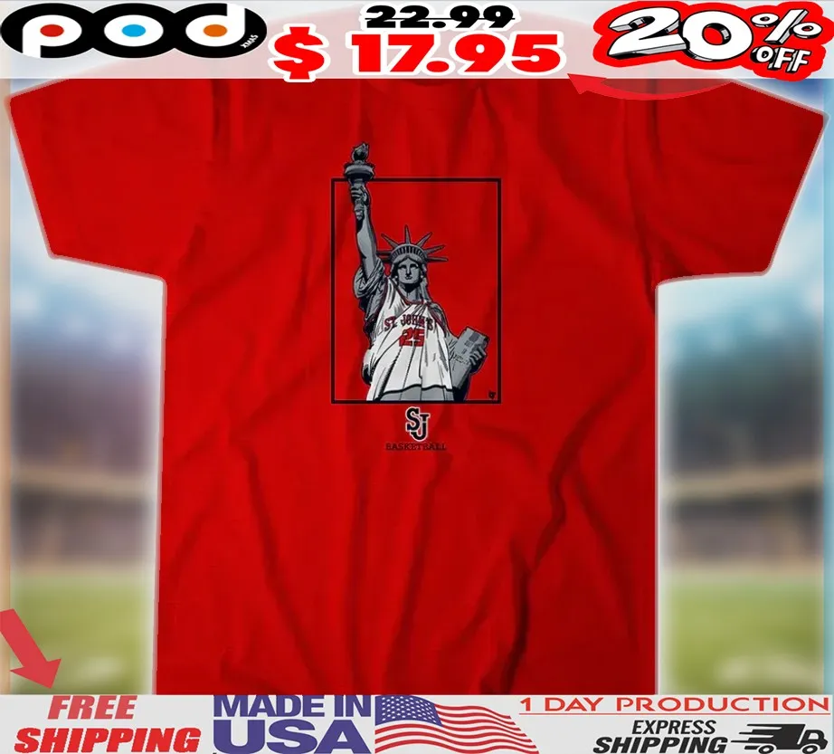 St John's Red Storm Basketball New York's Team Statue Of Liberty Shirt