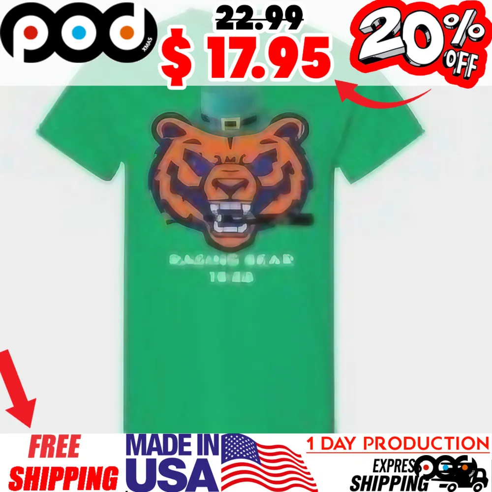 St Patrick Day Raging Bear With Hat Shirt
