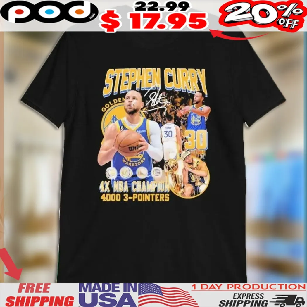 Stephen Curry Golden State Warriors 4X NBA Champions 4000 3-Pointers Night Night Signature Vntage Shirt Stephen Curry Golden State Warriors 4X NBA Champions 4000 3-Pointers Night Night Signature Vntage Shirt