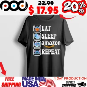 Stitch Eat Sleep Amazon Repeat Shirt