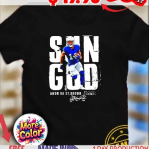 Sun God Amon-Ra St Brown Detroit Lions signature vintage shirt