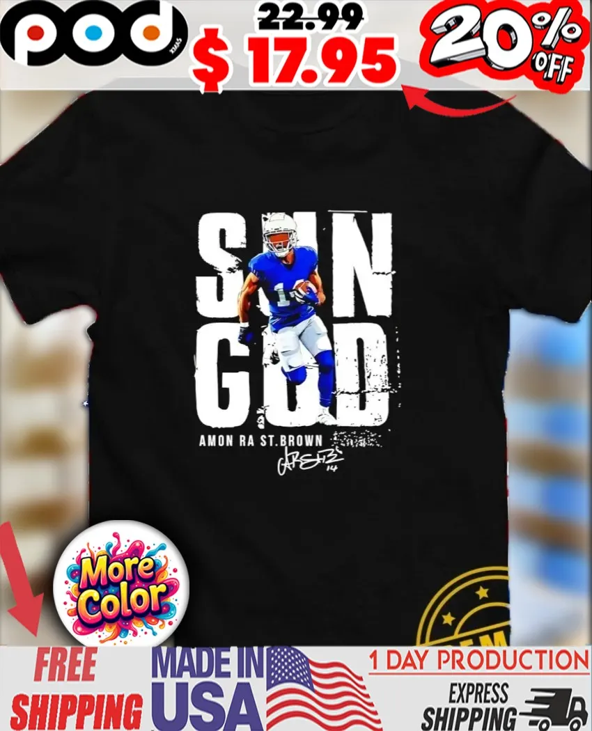 Sun God Amon-Ra St Brown Detroit Lions signature vintage shirt