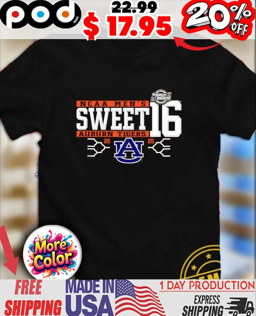 Sweet 16 Auburn Tigers 2025 NCAA Men’s Basketball Championship March Madness Logo shirt
